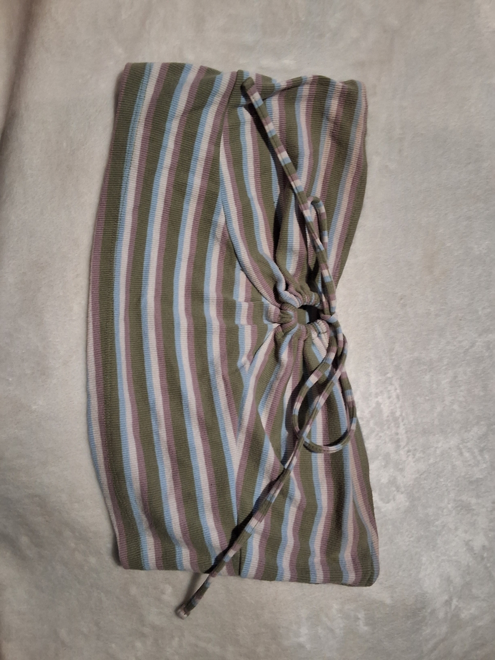 Aeropostale Multicolor Striped Ribbed Tube Top - Olive, Lavender, Light Blue
